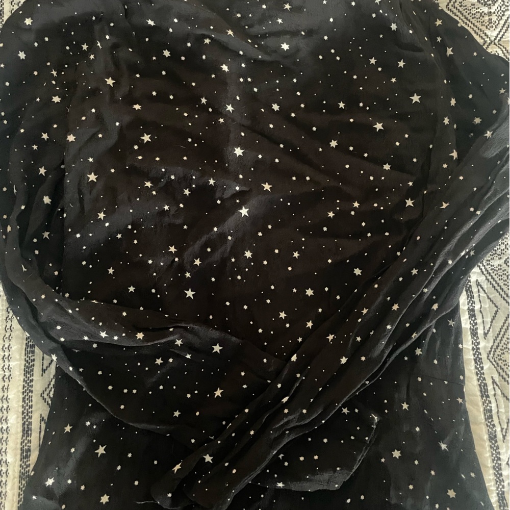 Black Star Print H&M Long Sleeve Mini Dress